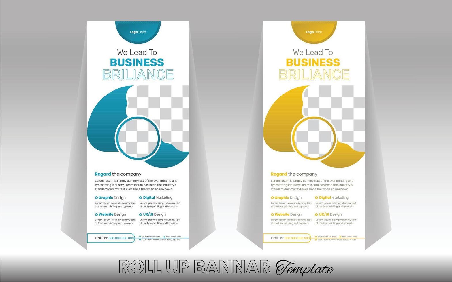 Corporate Business Standee Rollup-Banner-Design-Vektor-Vorlage vektor