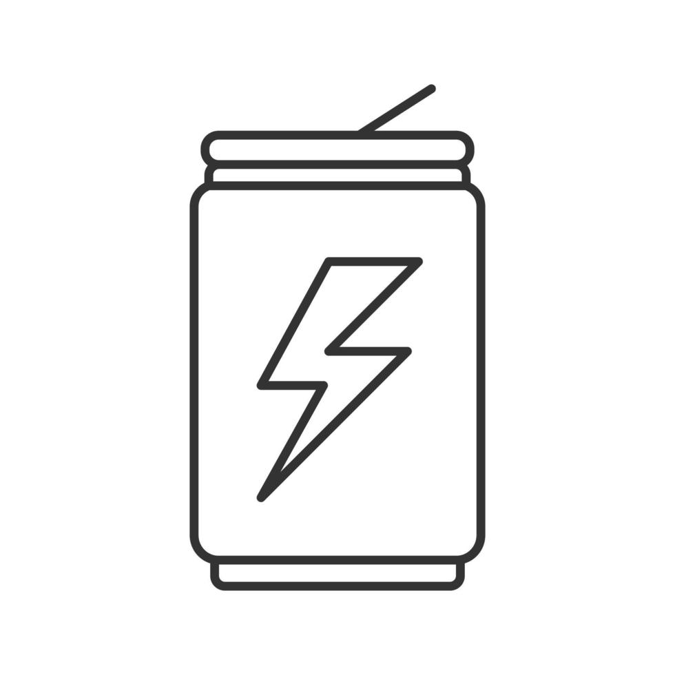 Energy Drink kann lineares Symbol. dünne Linie Abbildung. Aluminiumdose mit Getränk. Kontursymbol. Vektor isolierte Umrisszeichnung