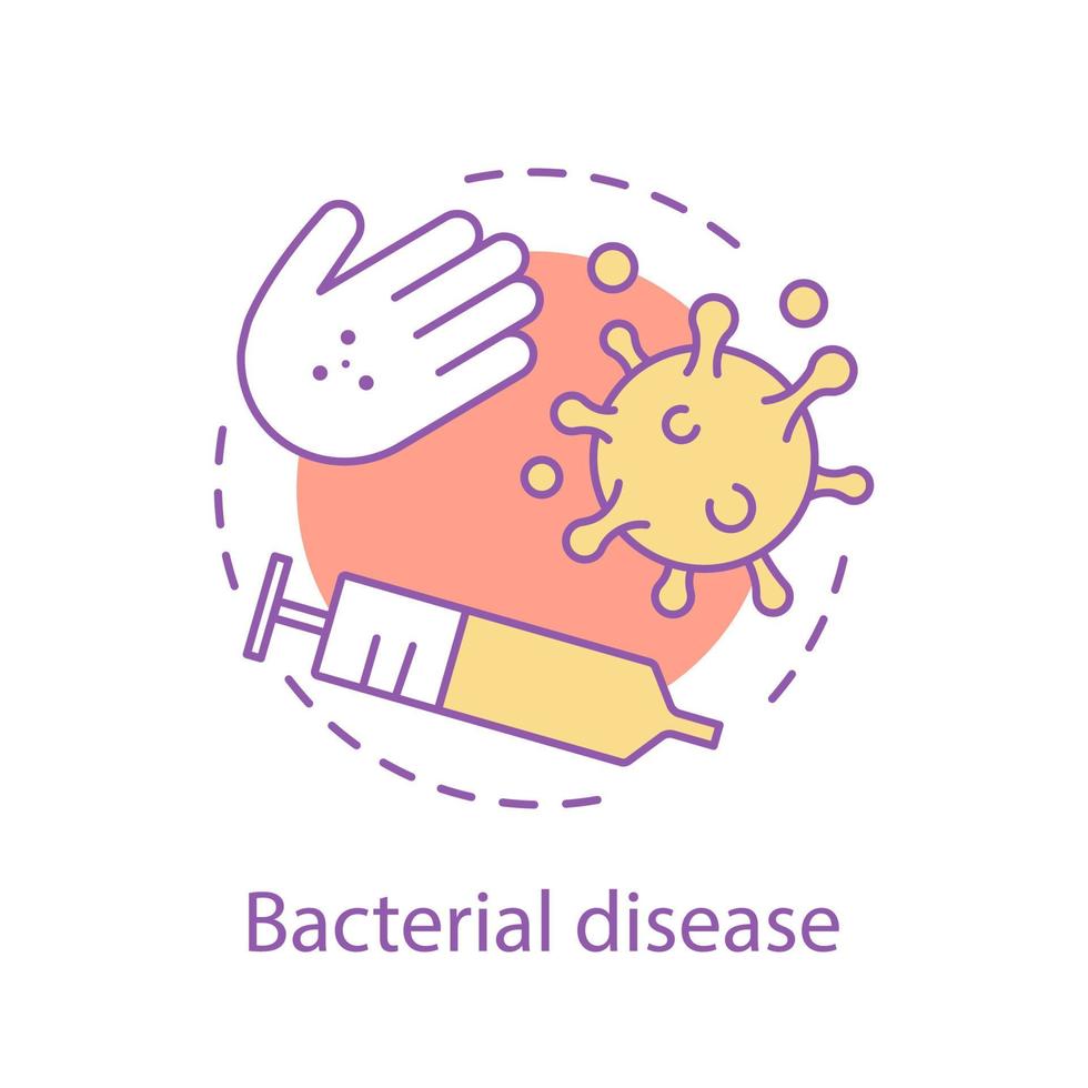 bakteriell sjukdom koncept ikon. virusinfektion idé tunn linje illustration. bakterier. vektor isolerade konturritning