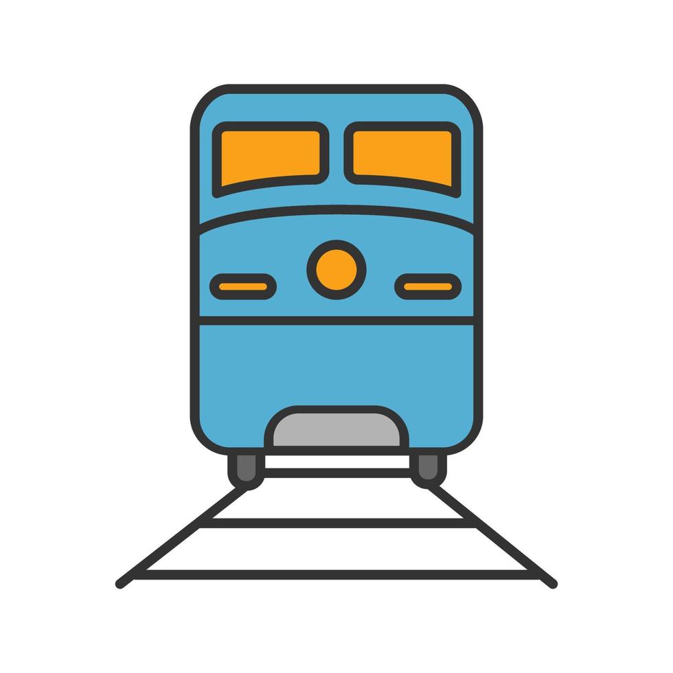 Symbol für Zugfarbe. Schienentransportfahrzeug. isolierte Vektorillustration vektor