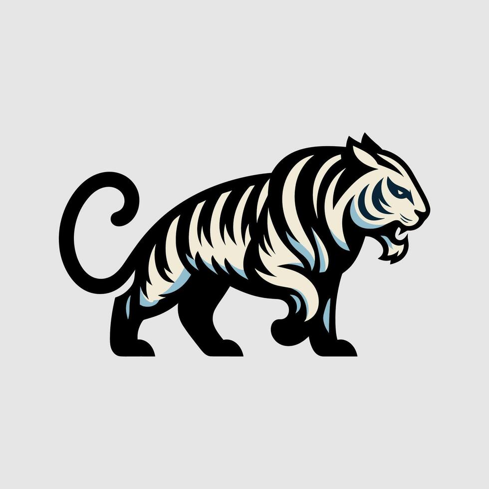 einfach minimalistisch Tiger Kopf wild Tier Logo Vektor Illustration Vorlage Design