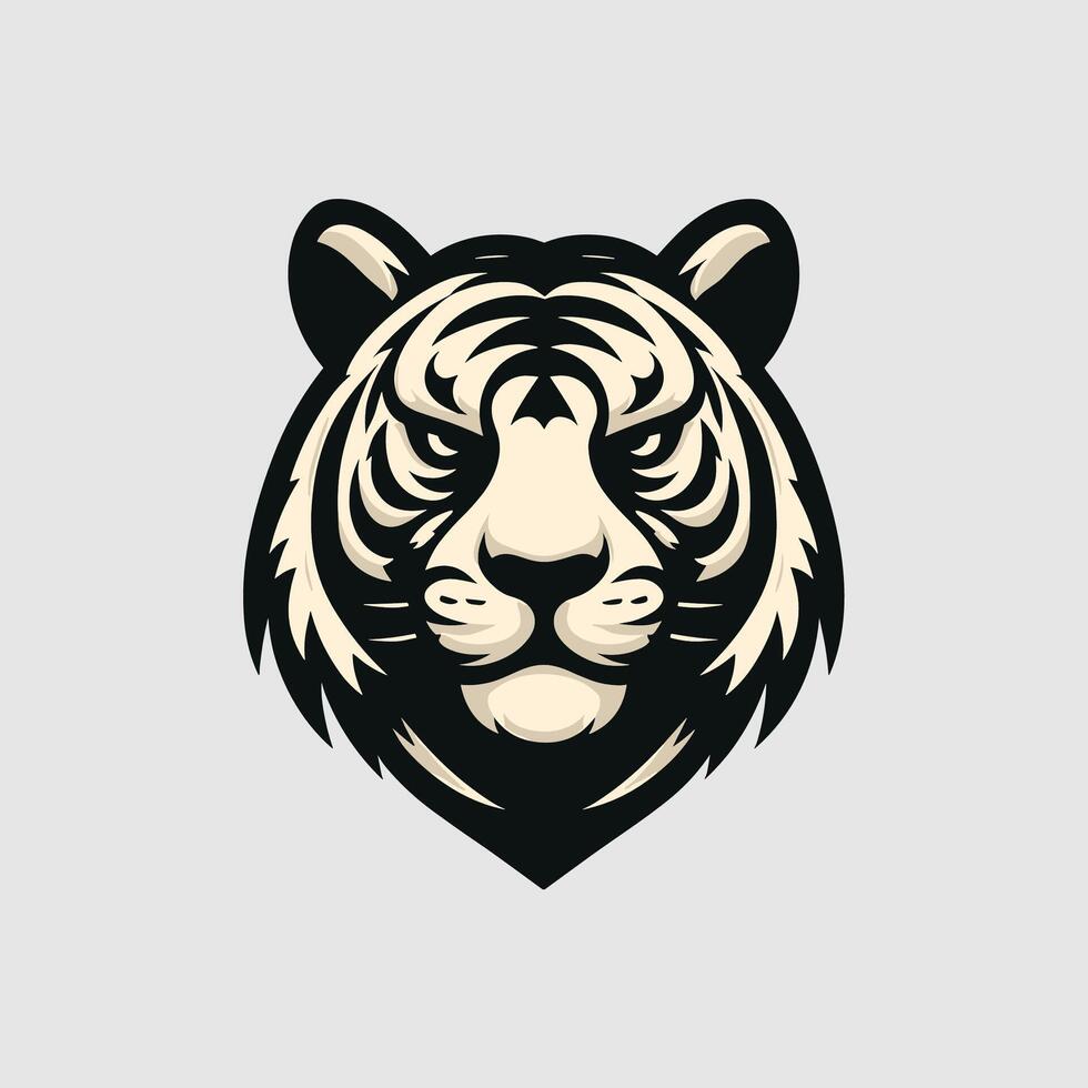 enkel minimalistisk tiger huvud vild djur- logotyp vektor illustration mall design