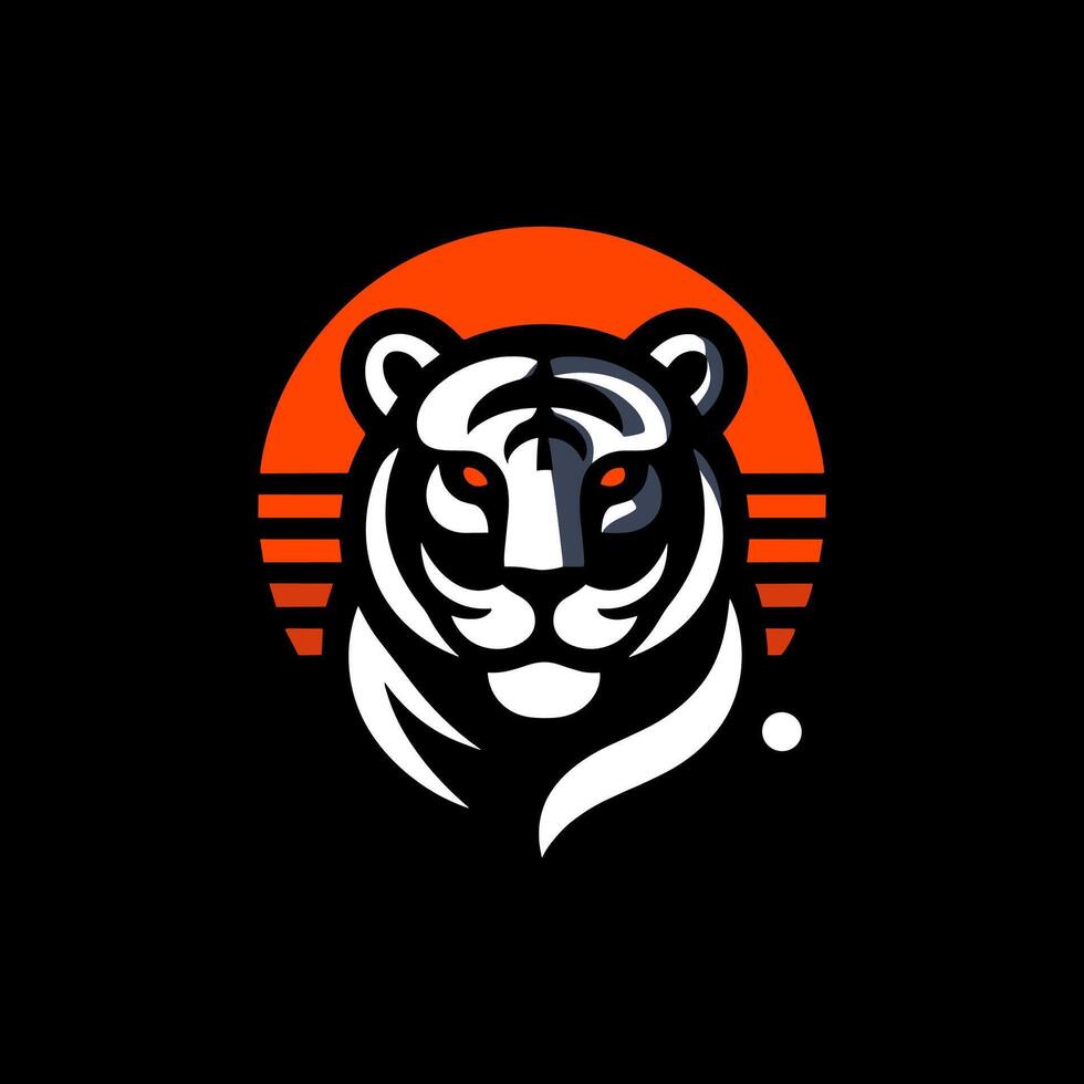 enkel minimalistisk tiger huvud vild djur- logotyp vektor illustration mall design