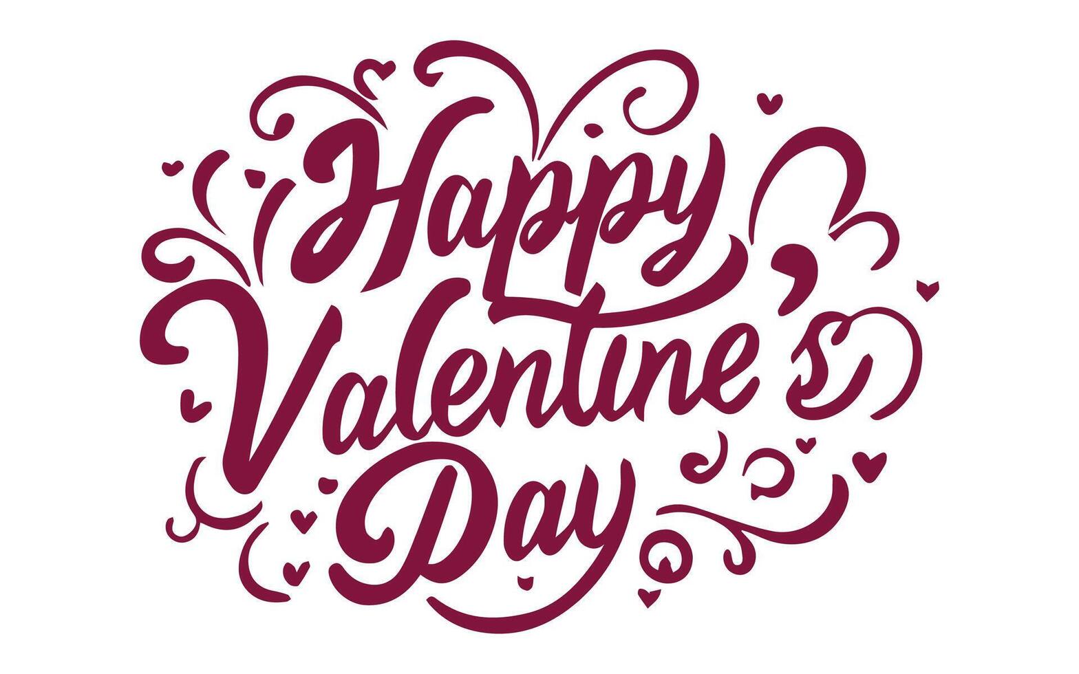 glücklich Valentinsgrüße Tag Hand Beschriftung zum Typografie Poster vektor