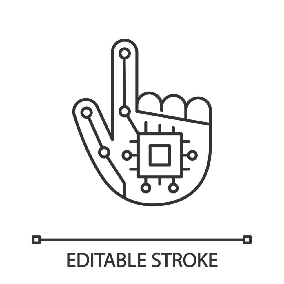 Roboterhand lineares Symbol vektor