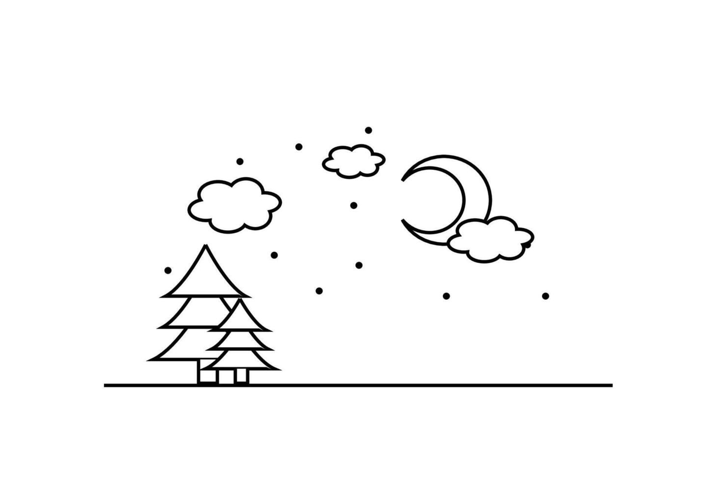 Weihnachten. Winter Hintergrund. Winter Wald Hintergrund. Kiefer Bäume Wald Landschaft. Kiefer, Fichte, Weihnachten Baum. Silhouette Kiefer Baum Panorama Sicht. Vektor Illustration