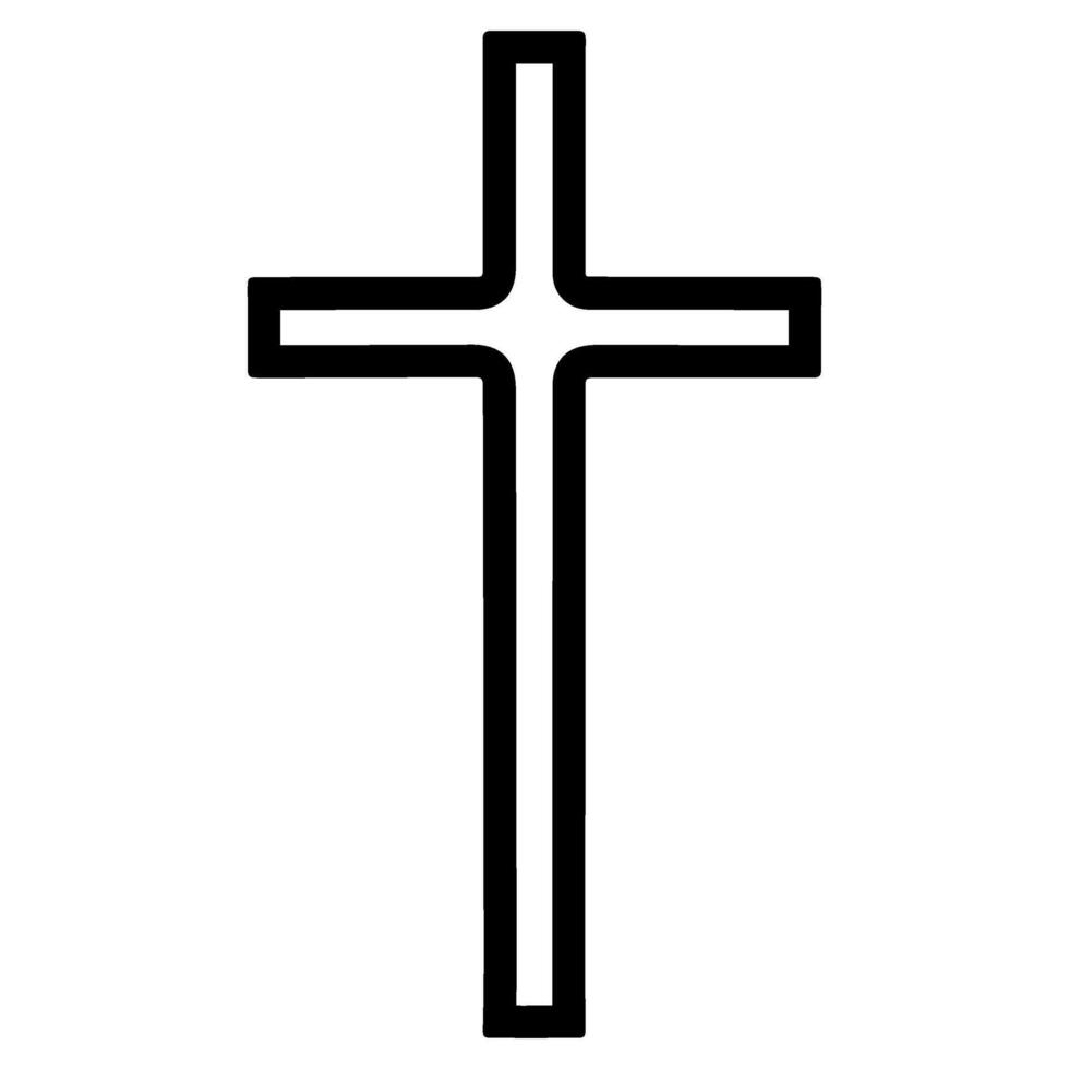 religion kristen korsa ikon symbol platt stil. hand dragen svart linje skiss grunge korsa vektor illustration