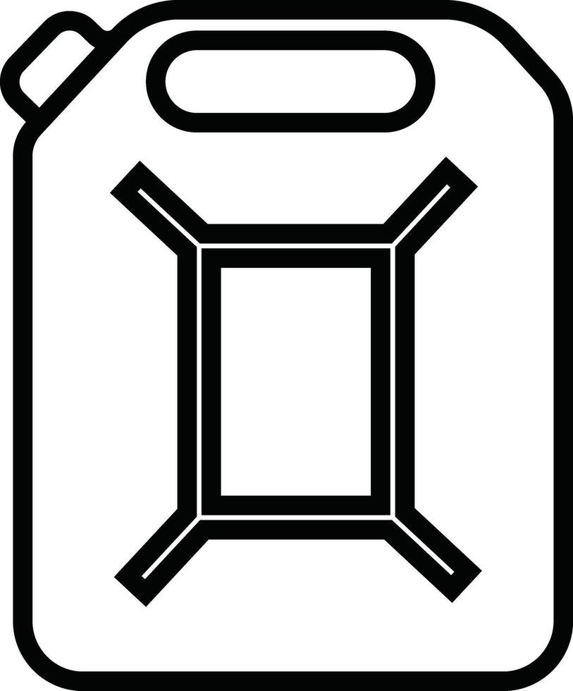 Kanister, Kanister Symbol im Linie Stil Piktogramm isoliert auf Benzin, Benzin, Treibstoff oder Öl können Symbol. schwarz Diesel Plastik leeren Wasser Kanister Vektor zum Apps, Webseite