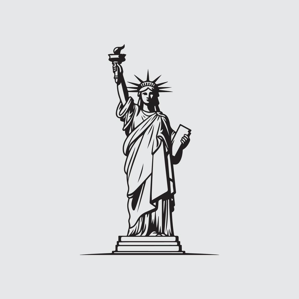 Statue von Freiheit Grafik Illustration. amerikanisch Symbol vektor