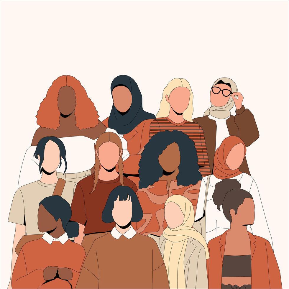 Menschen Gruppe Vielfalt Kunst Illustration vektor
