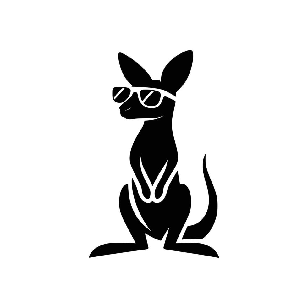 hopp in i förträfflighet premie känguru vallaby logotyp vektor ikon