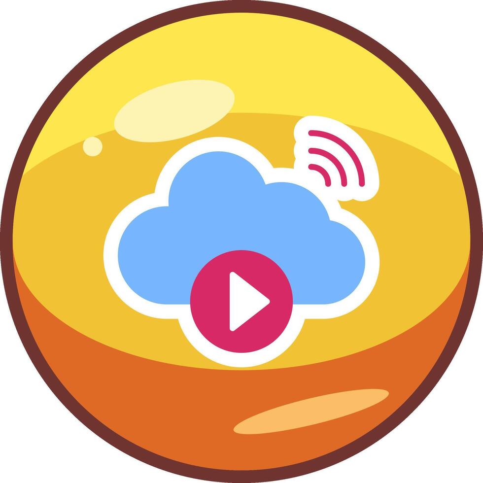 Wolke Video spielen Vektor Symbol