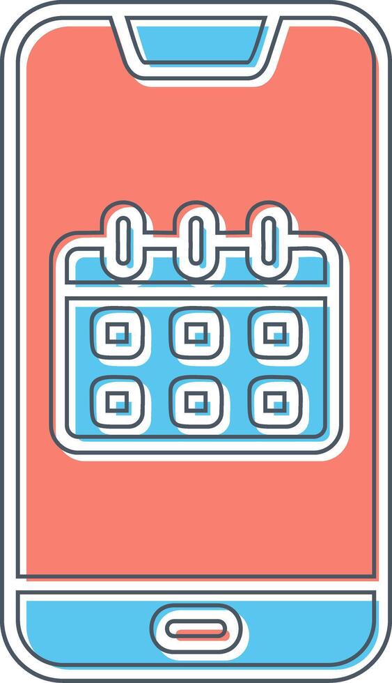 smartphone kalender vektor ikon