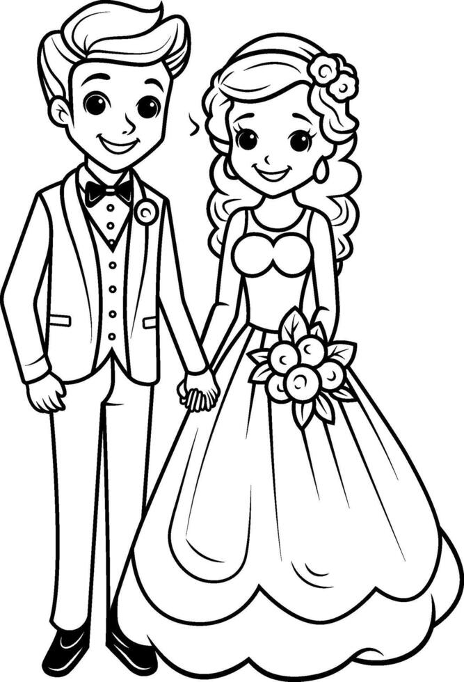 Hochzeit Paar Gliederung Illustration vektor