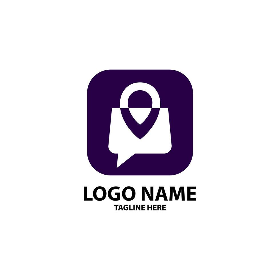 Einkaufen Tasche Platz Logo Design Vektor