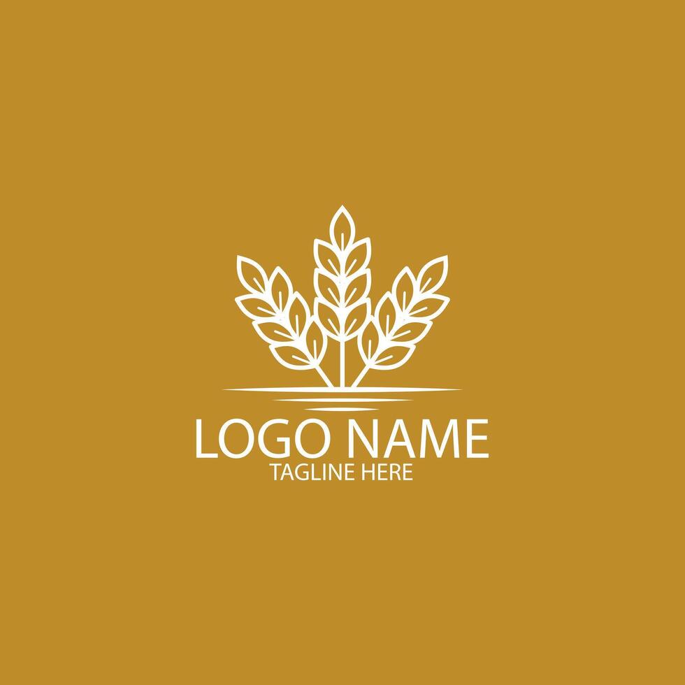 drei Stiele von Weizen Logo Logo Design Vektor