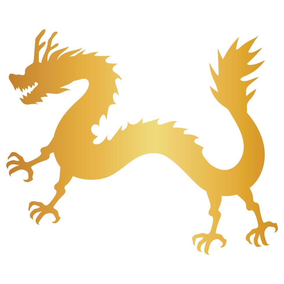 golden Drachen Silhouette vektor