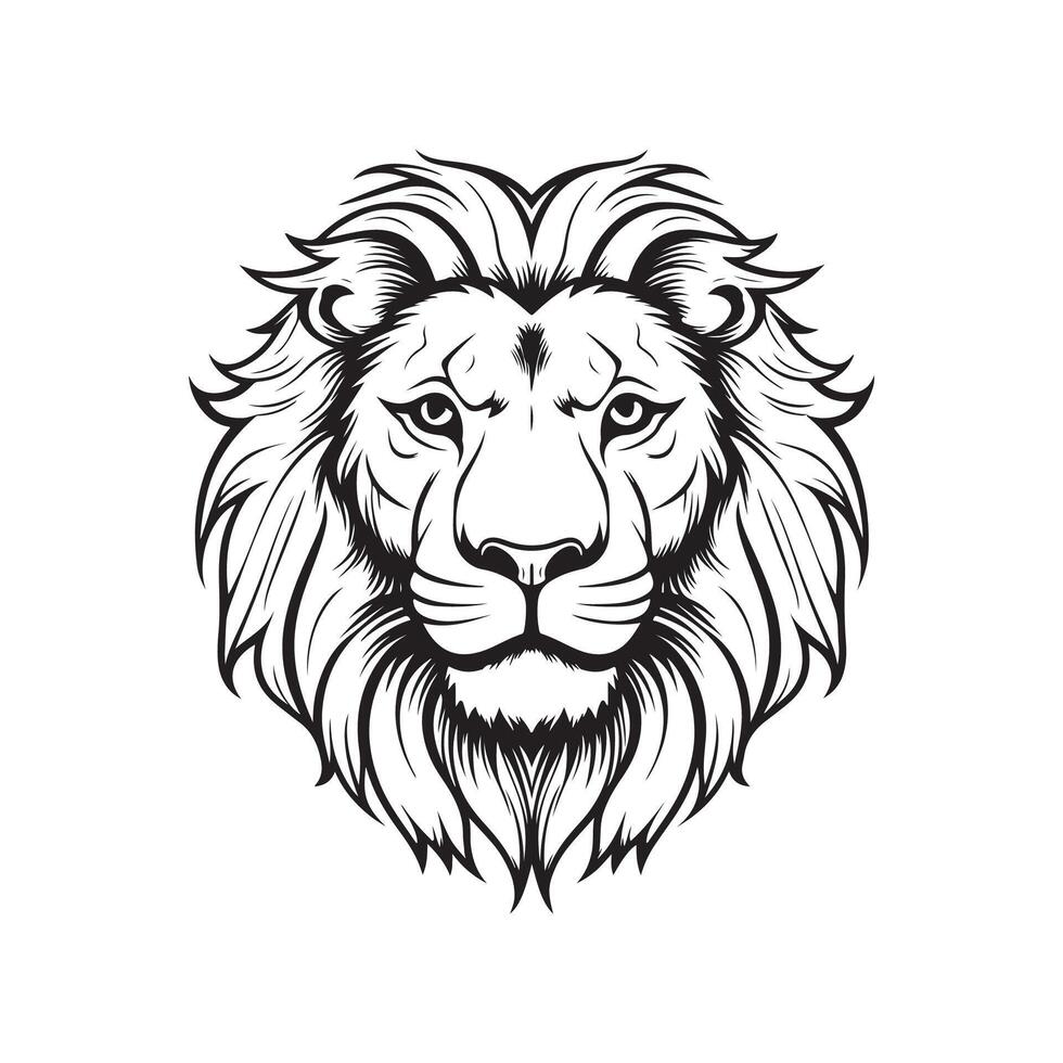 lejon huvud vektor logotyp, ikoner, och grafik