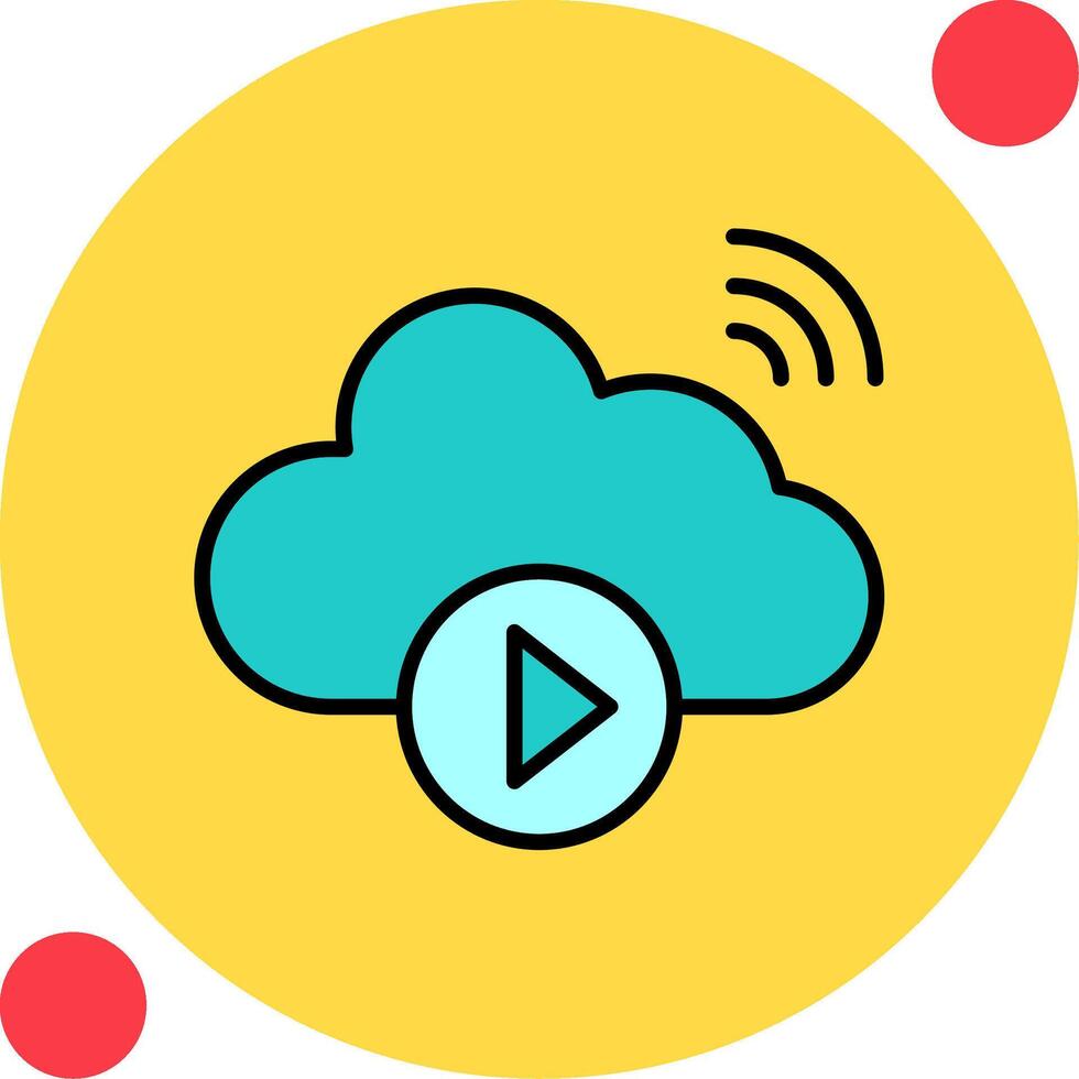 Wolke Video spielen Vektor Symbol