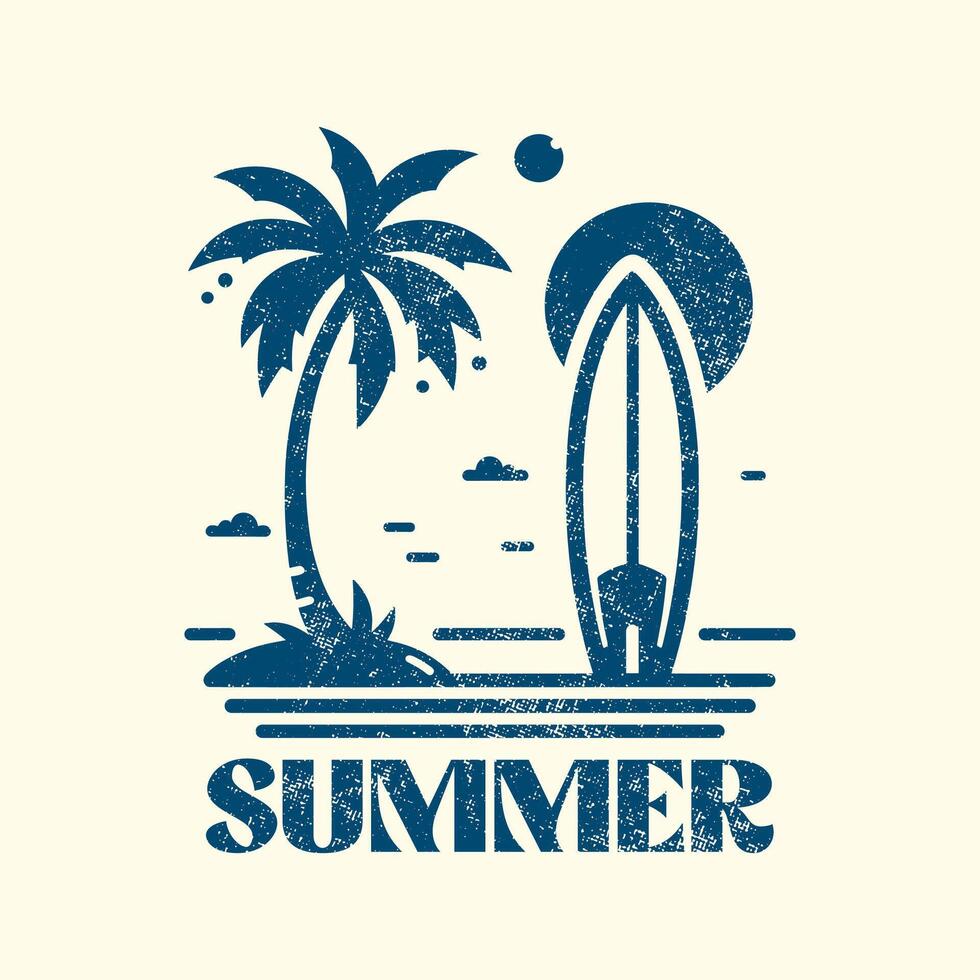 Jahrgang Grunge retro Sommer- Design zum T-Shirt vektor