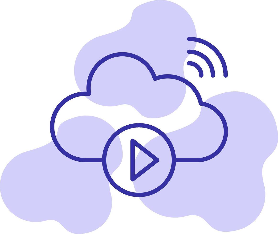 Wolke Video spielen Vektor Symbol