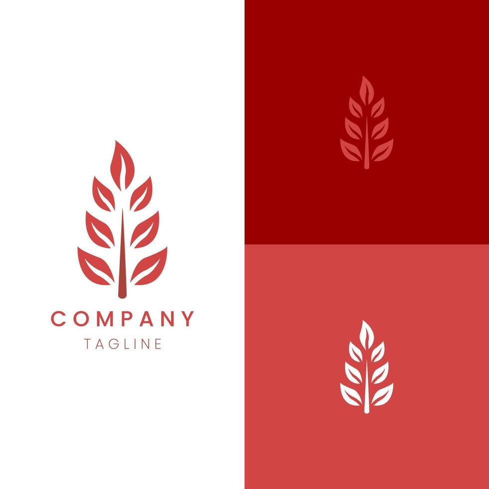 röd blad logotyp för enkel identitet vektor