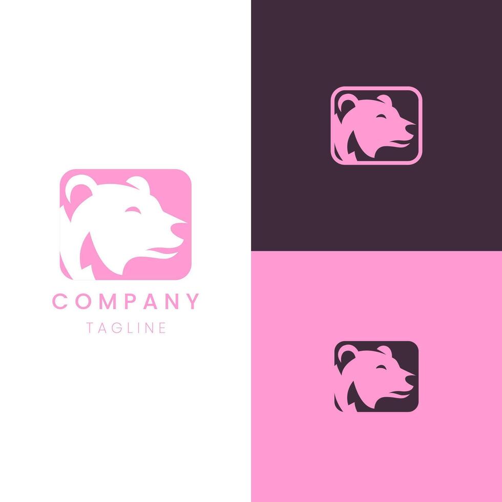 Björn minimalism elegans logotyp varumärke identitet vektor