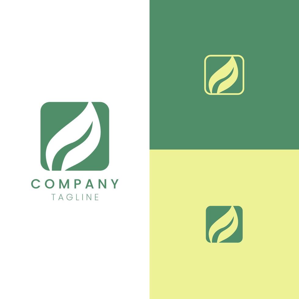 vintergröna skönhet blad logotyp för identitet vektor