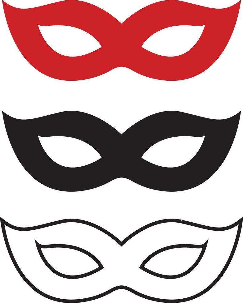 Maske Symbol. Dieb Maske mit Auge Schlitz Symbol. Superheld, Maskerade, versteckt Schurke, anonym Zeichen, Vektor Illustration