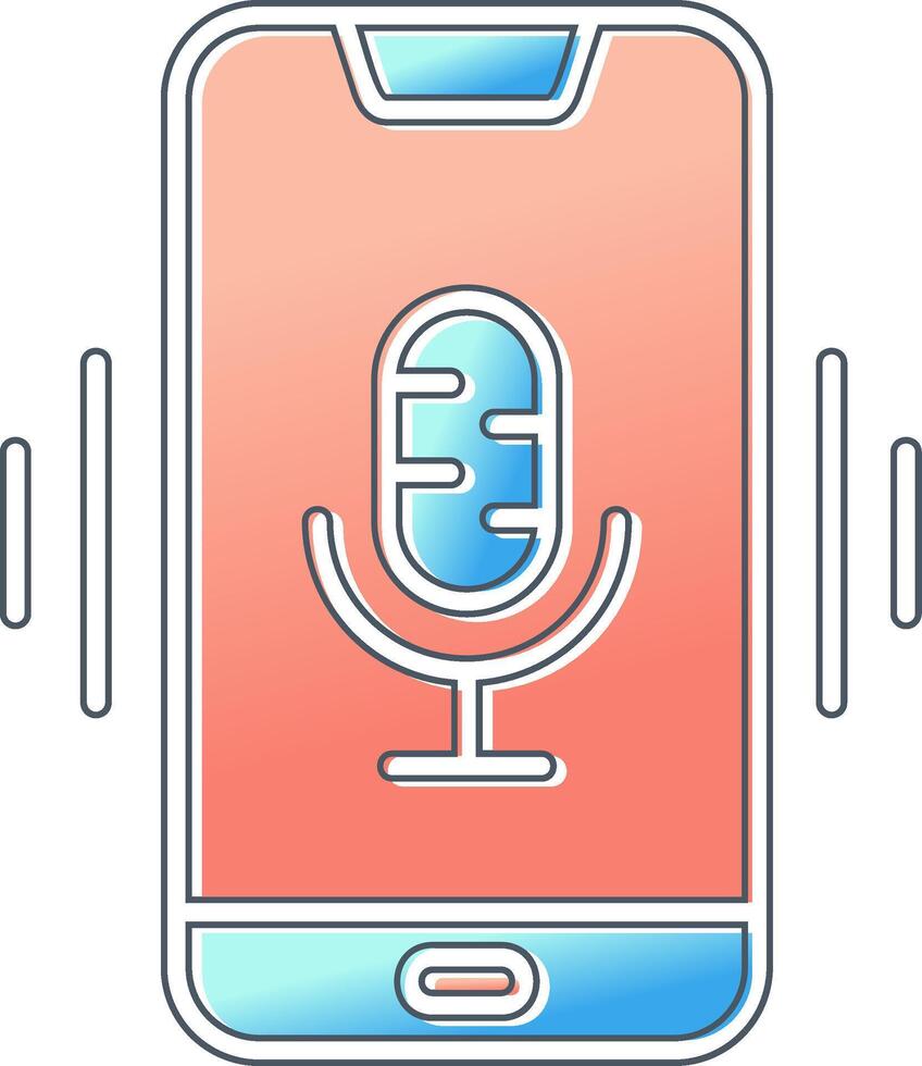 Handy, Mobiltelefon Stimme Assistent Vektor Symbol
