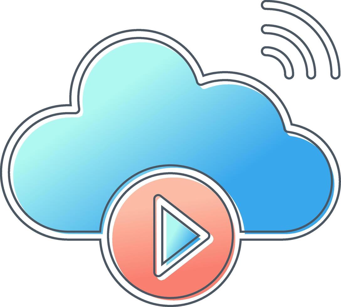 Wolke Video spielen Vektor Symbol