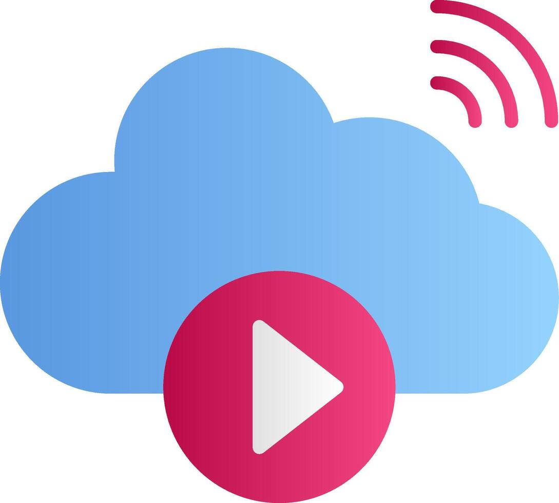 Wolke Video spielen Vektor Symbol