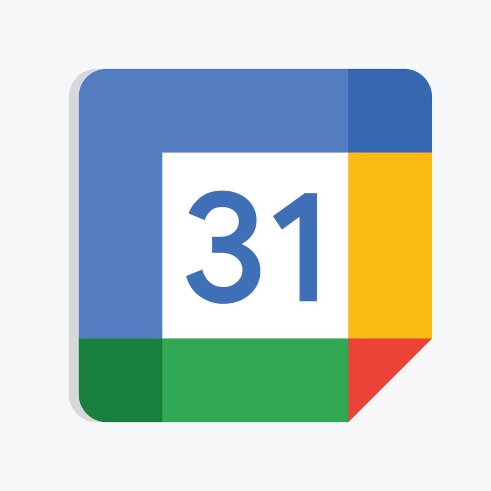 Google kalender ikon, kalender ikon, symbol. vektor illustration