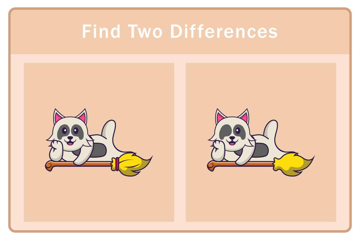 süße hundezeichentrickfigur. Unterschiede finden. Lernspiel für Kinder. Cartoon-Vektor-Illustration vektor