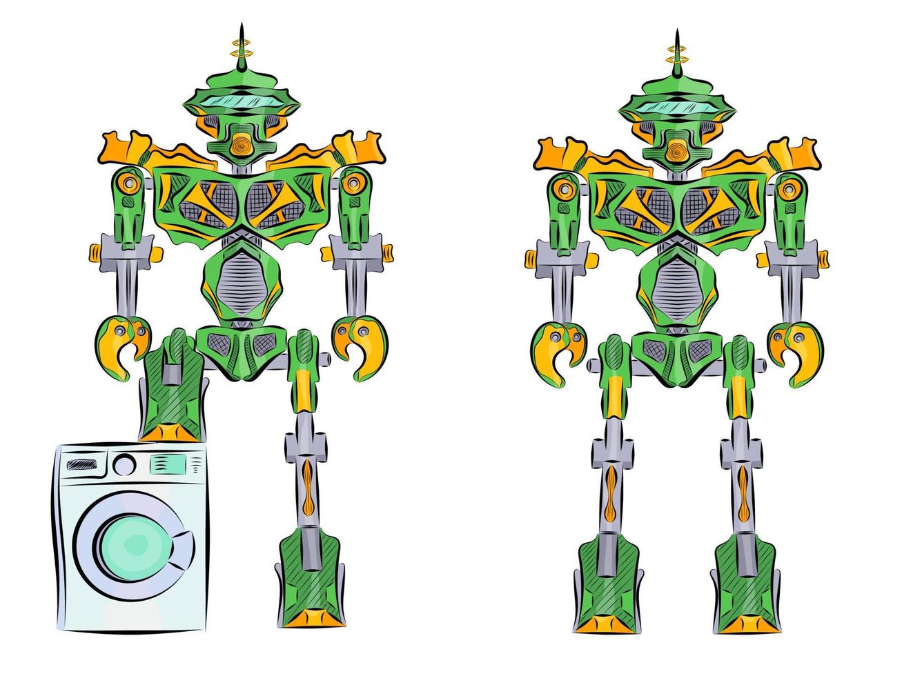 Robotertransformator grün vektor