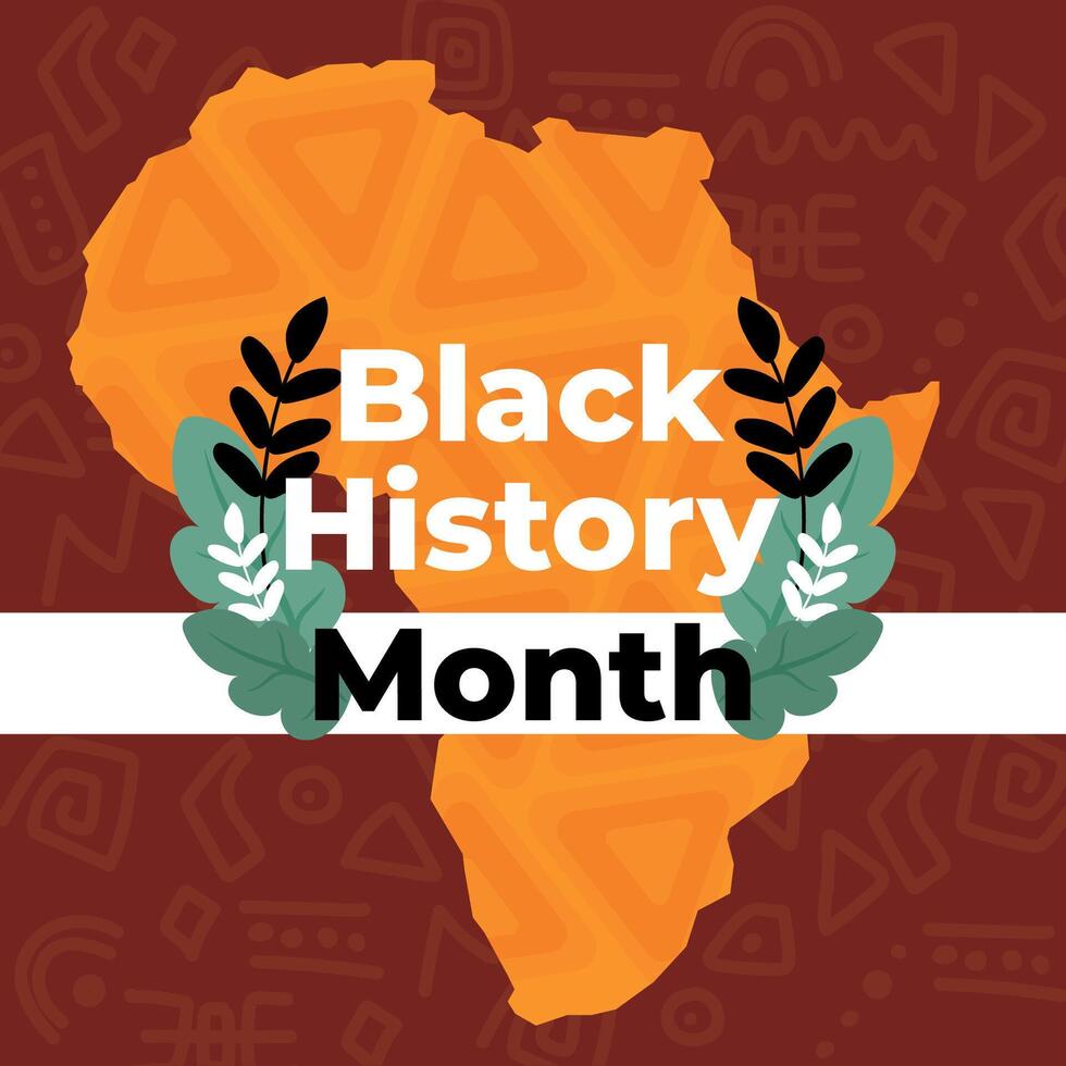schwarz Geschichte Monat Poster mit Karte von Afrika Vektor Illustration
