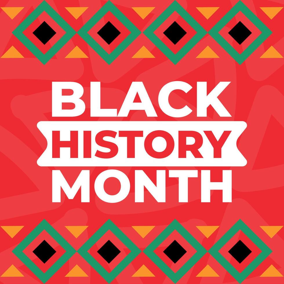 schwarz Geschichte Monat Hintergrund mit afrikanisch kulturell Muster Vektor Illustration