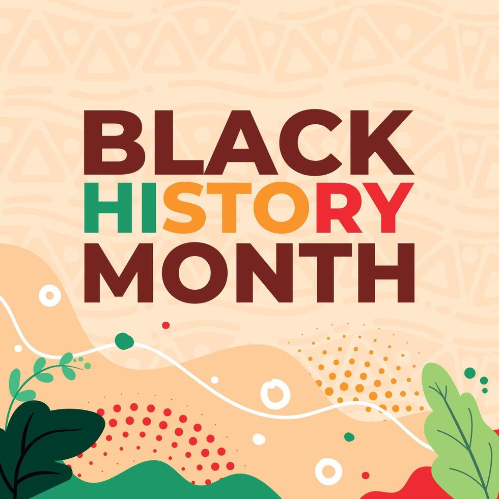 schwarz Geschichte Monat Hintergrund mit afrikanisch kulturell Muster Vektor Illustration