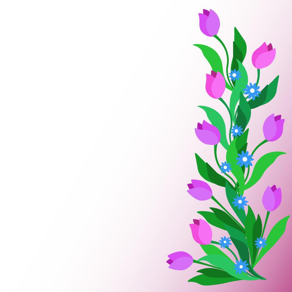 Vektor Frühling Hintergrund mit farbig Tulpen. Karte zum Herzliche Glückwünsche und Einladungen, Frühling Hintergrund mit Tulpen.