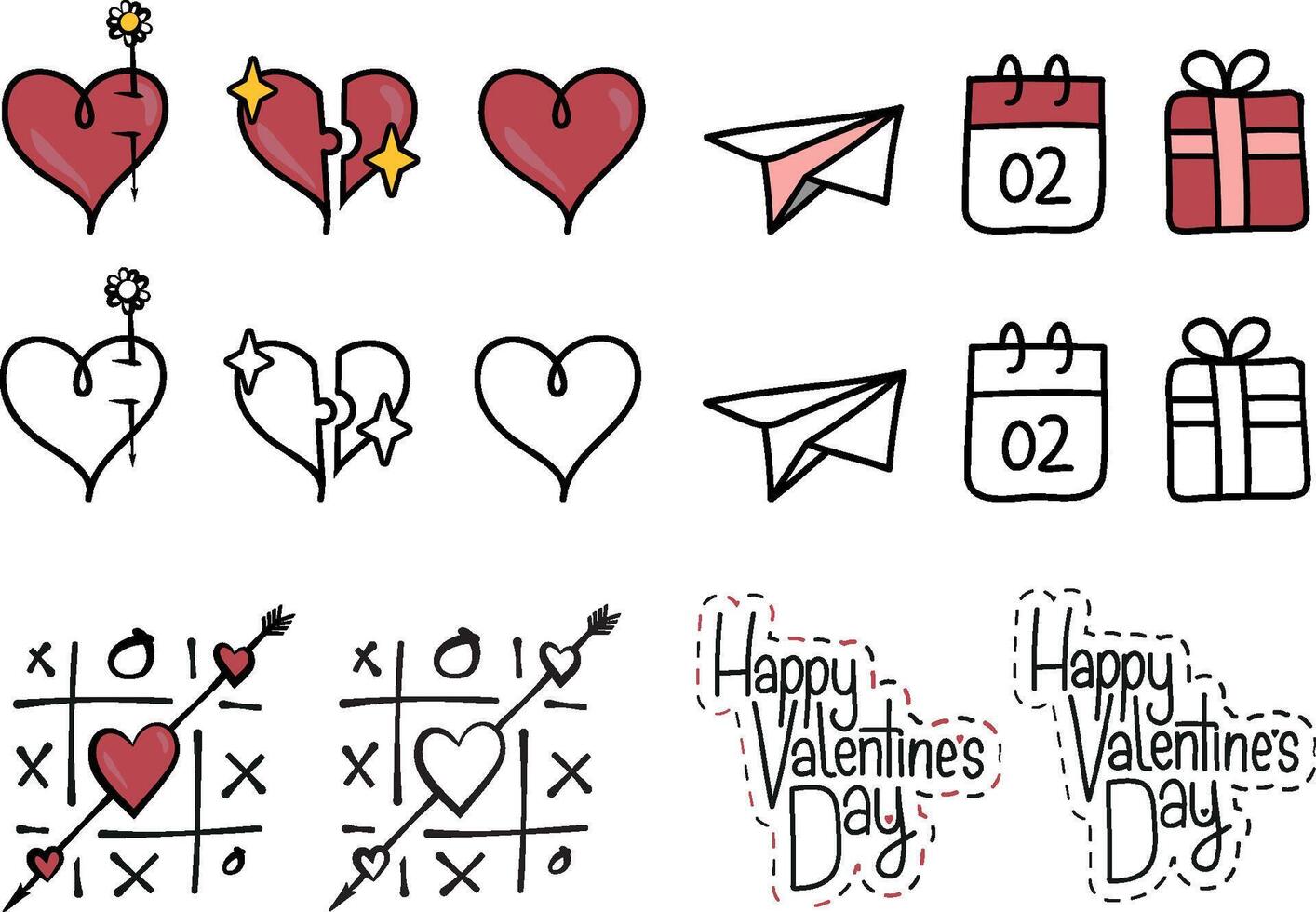 hjärtans vektor bunt 16 unik kärlek inspirerad perfekt för personlig valentine gåvor och dekor