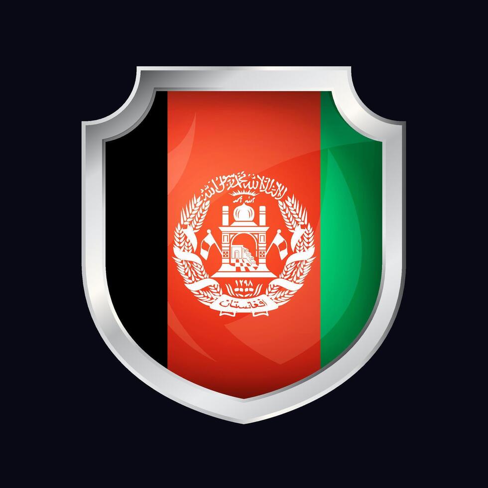 afghanistan silver- skydda flagga ikon vektor