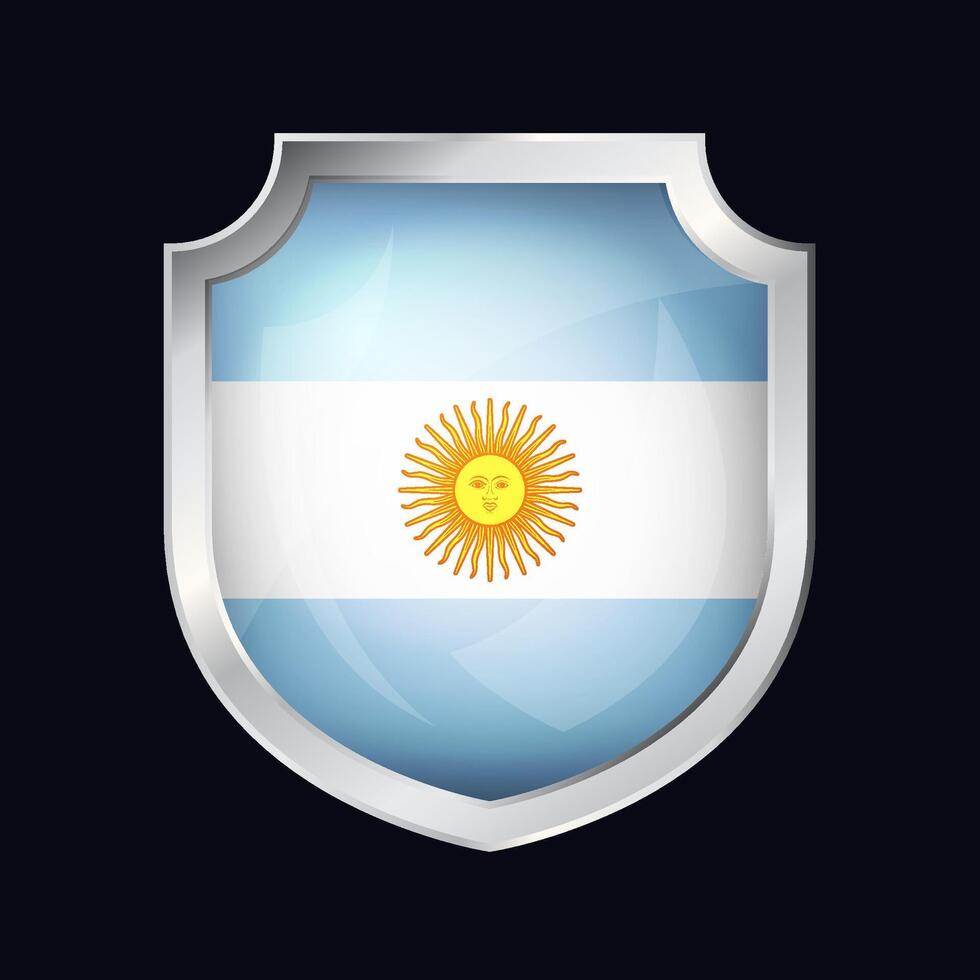 Argentinien Silber Schild Flagge Symbol vektor
