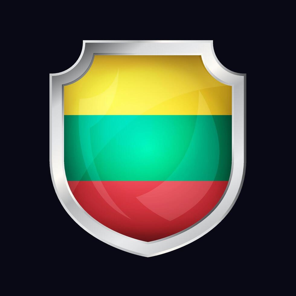Litauen Silber Schild Flagge Symbol vektor