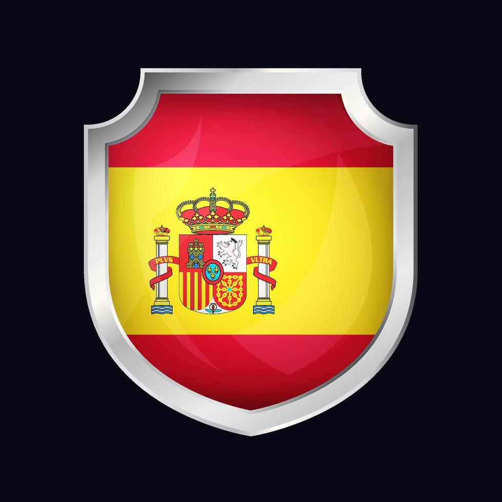 Spanien Silber Schild Flagge Symbol vektor