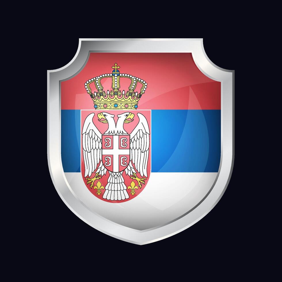 serbia silver- skydda flagga ikon vektor