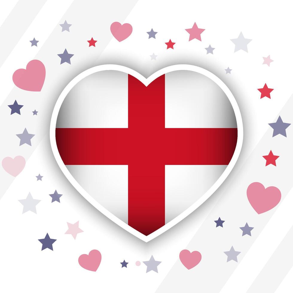 kreativ England flagga hjärta ikon vektor
