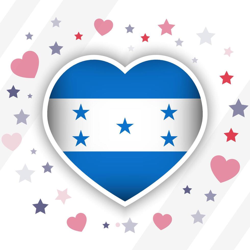kreativ Honduras Flagge Herz Symbol vektor