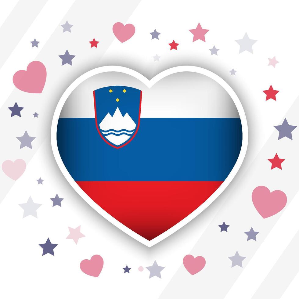 kreativ Slowenien Flagge Herz Symbol vektor