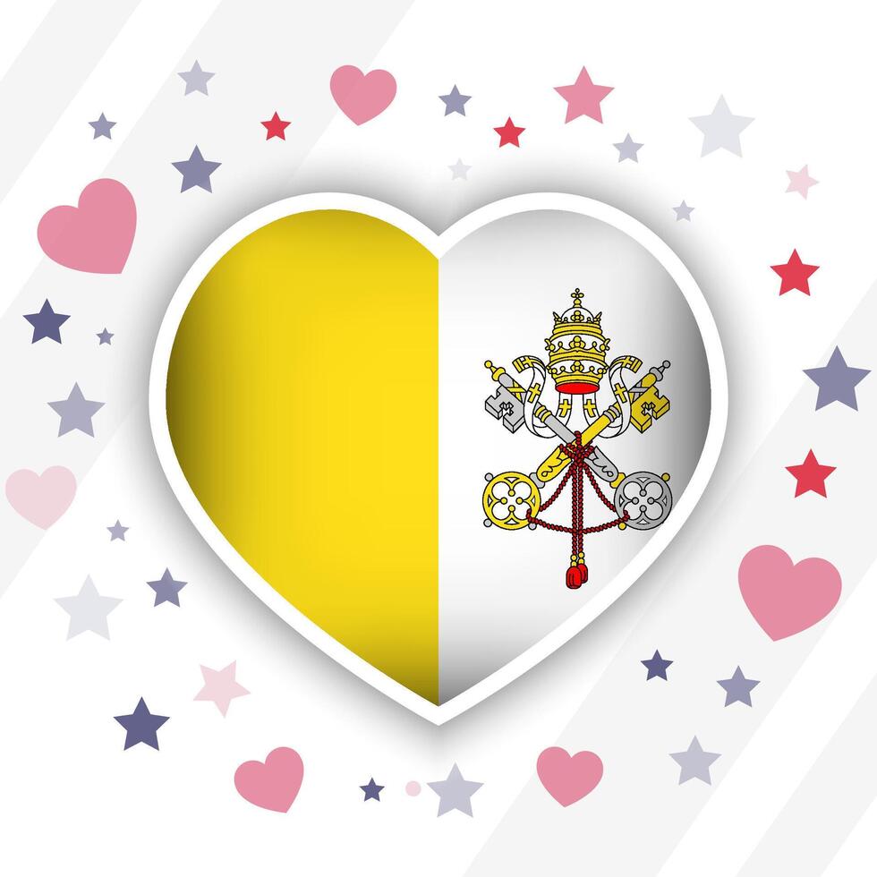 kreativ vatican flagga hjärta ikon vektor