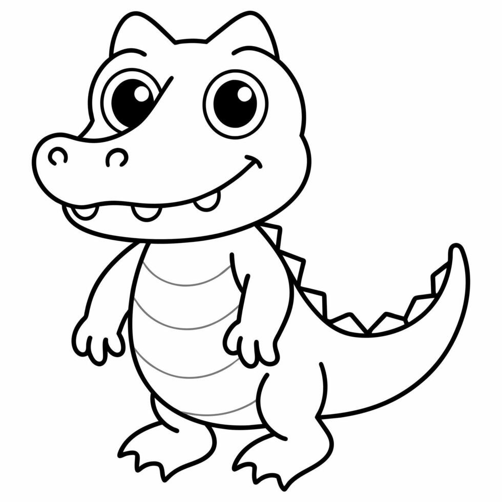 Krokodil schwarz und Weiß Vektor Illustration zum Färbung Buch